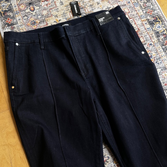 New Express Skyscraper Dark Denim Stretch Jeans size 16 - Picture 2 of 14